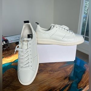 Men’s Starter Golden Goose GG White Plain Sneakers Brand New With Tags and Box